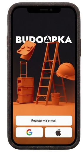 Ekran logowania aplikacji BudoApka w telefonie